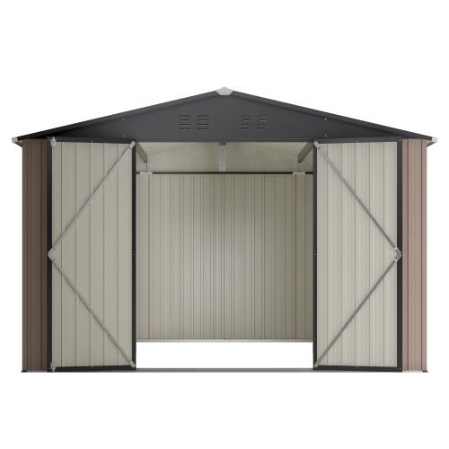 10' X 10' Metal Storage Shed For Ourdoor, Steel Yard Shed With Design Of Lockable Doors - Image 4