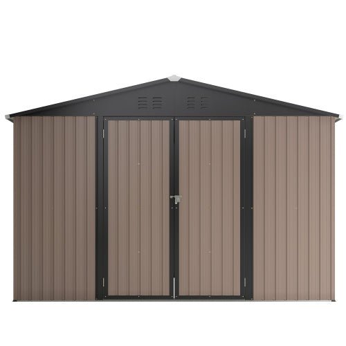 10' X 10' Metal Storage Shed For Ourdoor, Steel Yard Shed With Design Of Lockable Doors - Image 2