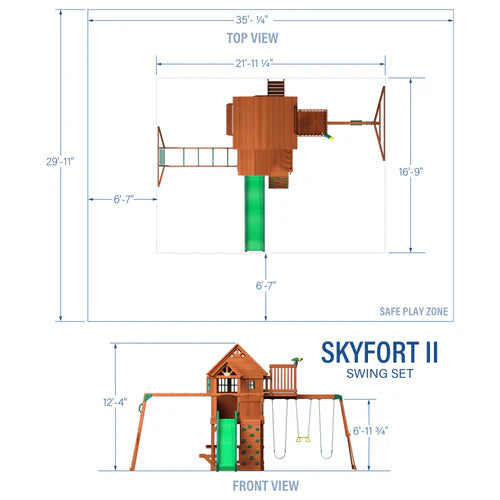 Backyard Discovery Skyfort II Cedar Wood Swing Set - Image 6