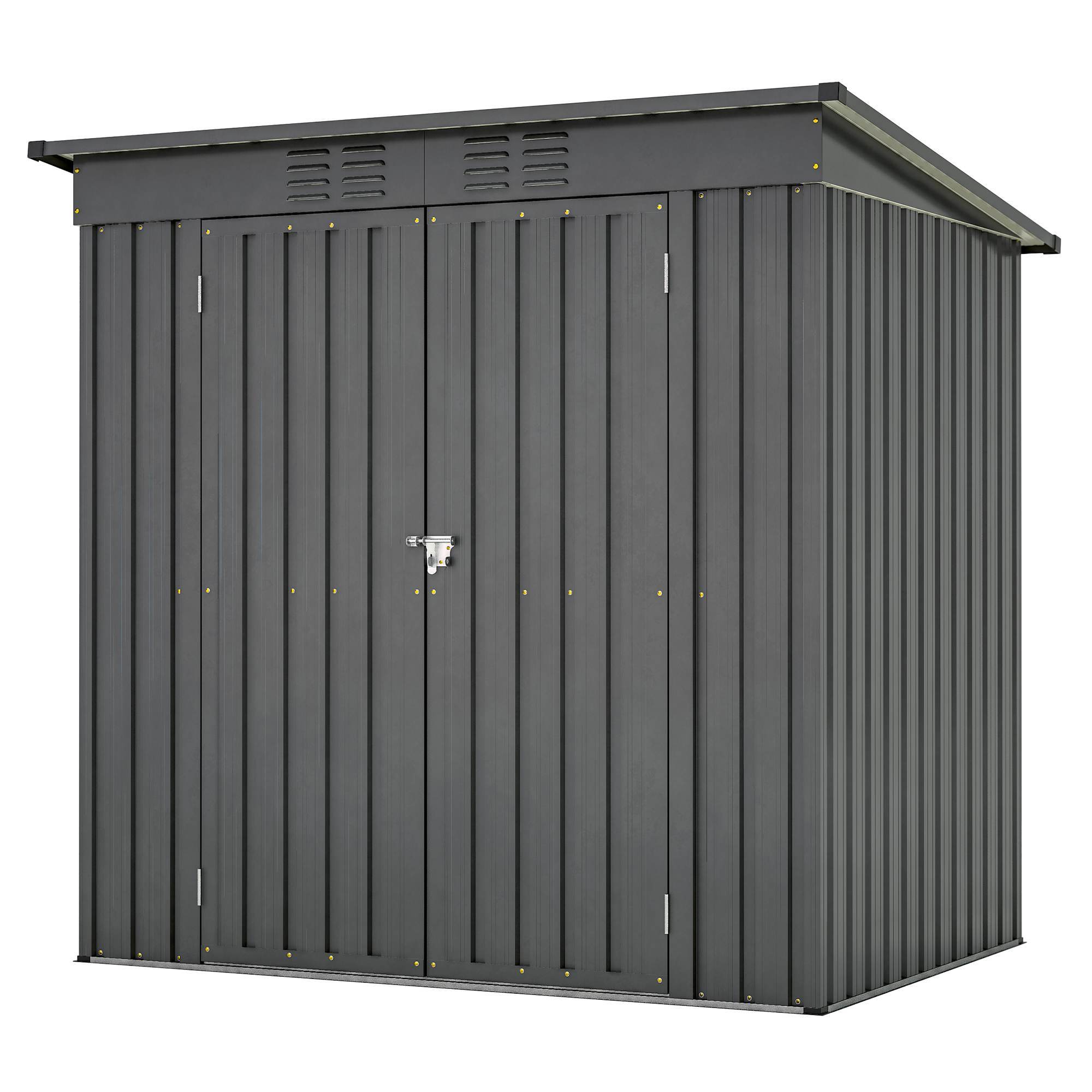6 X 4 Ft Outdoor Storage Shed, All Weather Tool Shed For Garden, Backyard, Lawn, Black - Image 11